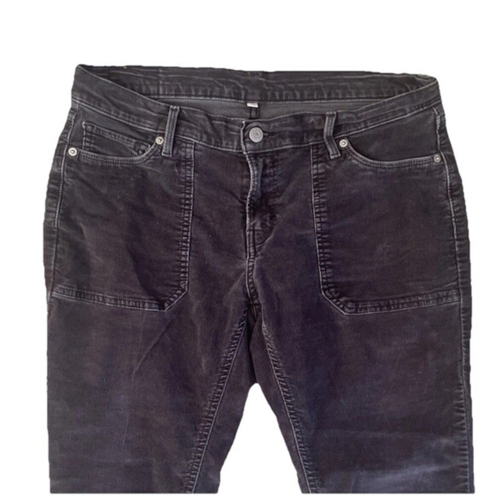 Levi's Corduroy Pants Women's‎ 32” Waist Black Slim Straight Square Pockets 2016